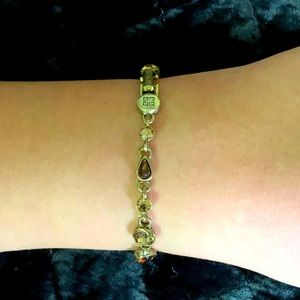 Authentic Givenchy rhinestone & gold colored bracelet